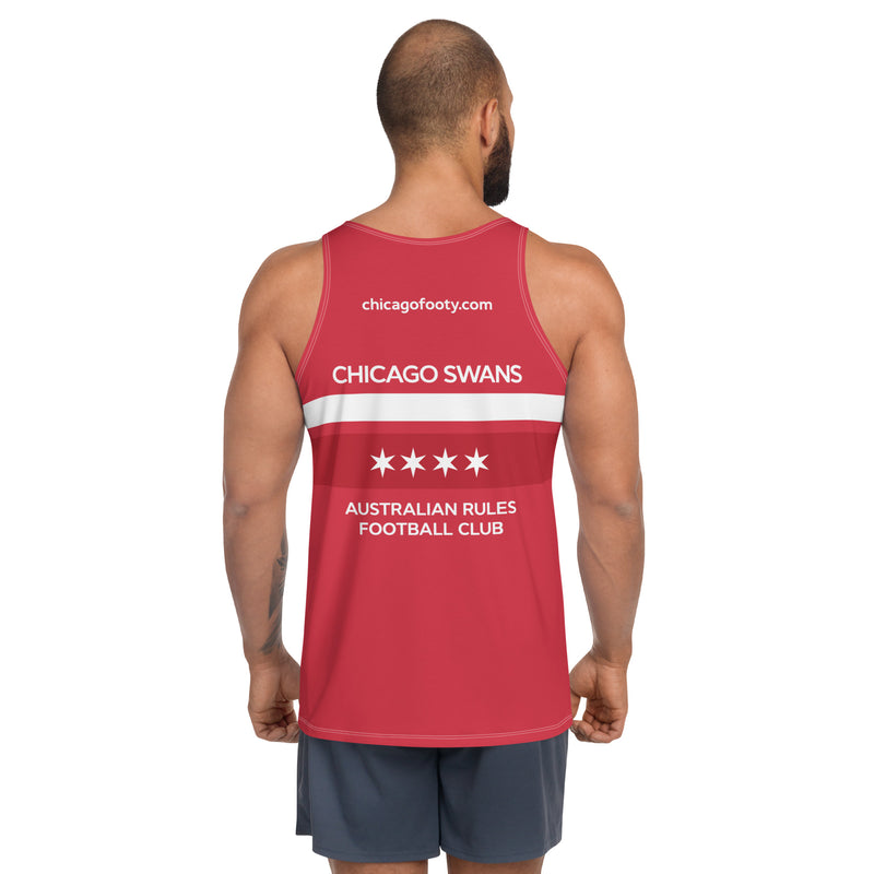 Red & White Workout Tank Top
