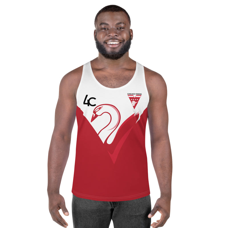 Red & White Workout Tank Top