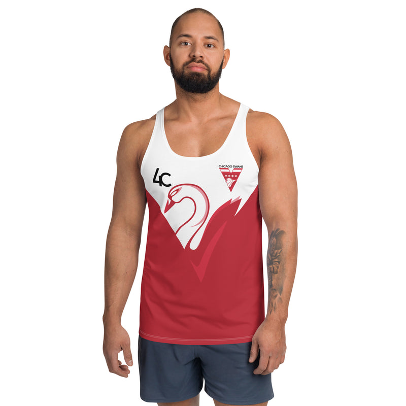 Red & White Workout Tank Top