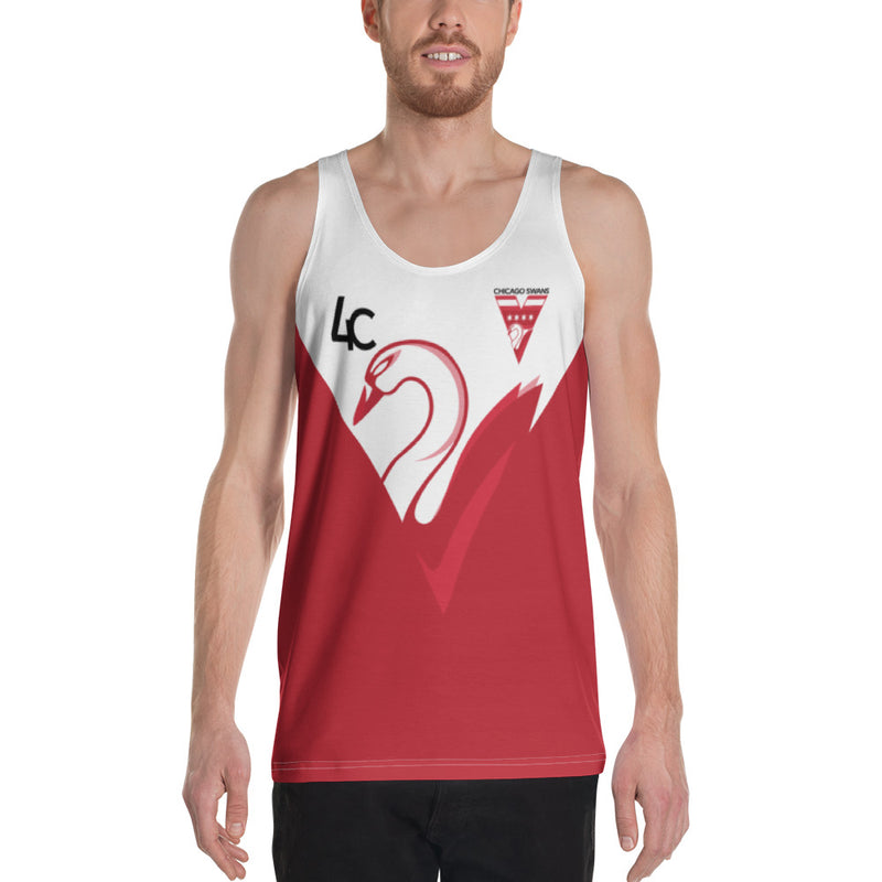 Red & White Workout Tank Top