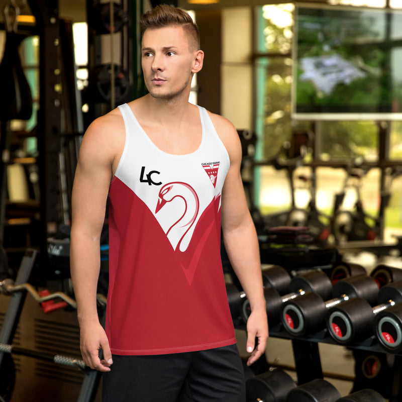 Red & White Workout Tank Top