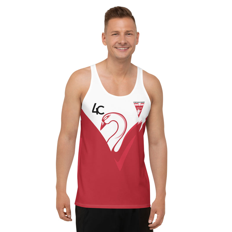 Red & White Workout Tank Top