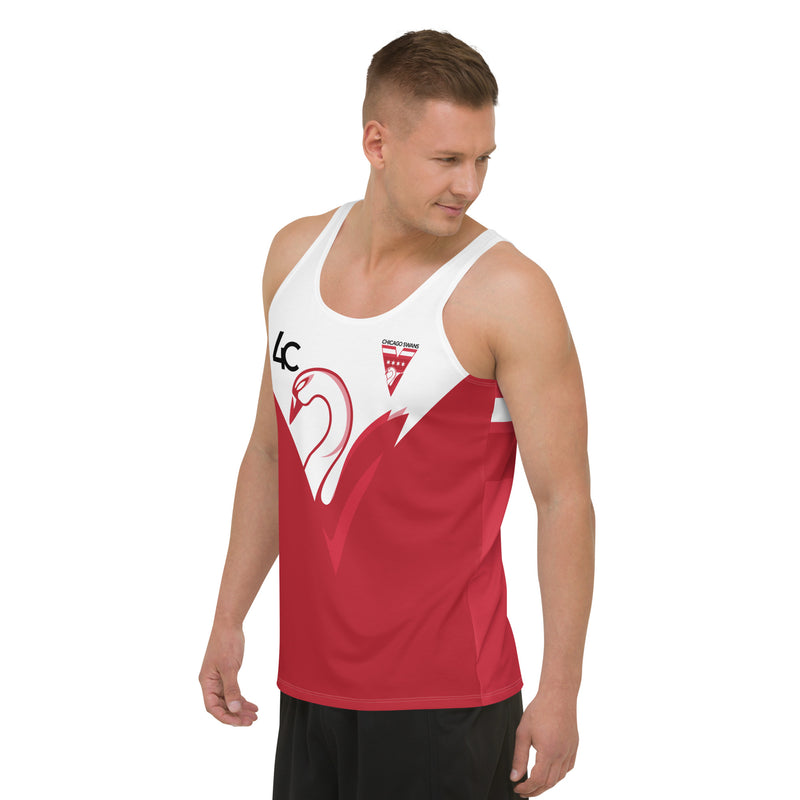 Red & White Workout Tank Top