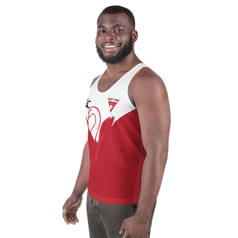Red & White Workout Tank Top