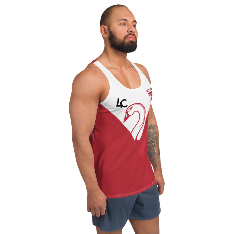 Red & White Workout Tank Top