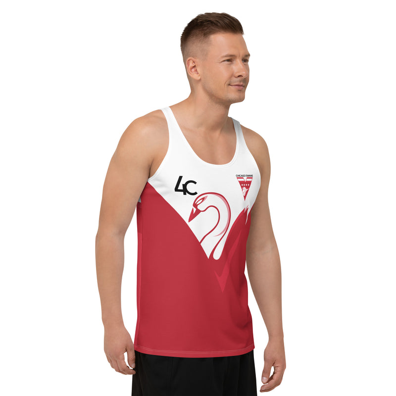 Red & White Workout Tank Top
