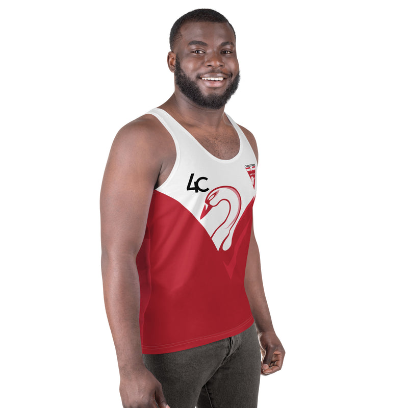 Red & White Workout Tank Top